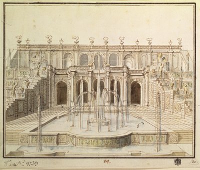 Die große Kaskade im unteren Park von Peterhof, 1720 von Niccolo Michetti
